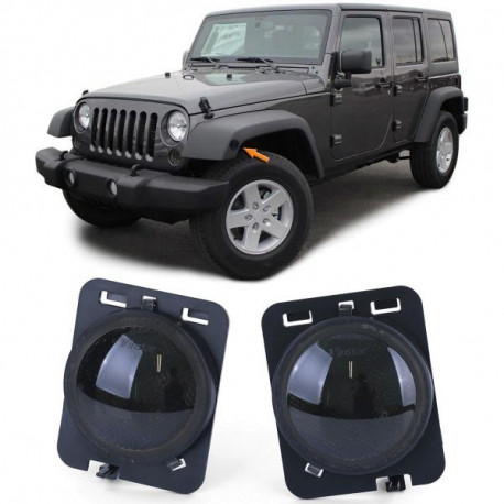 Осветление RACES LED странични мигачи за Jeep Wrangler JK 07-17, черно-опушен | race-shop.bg