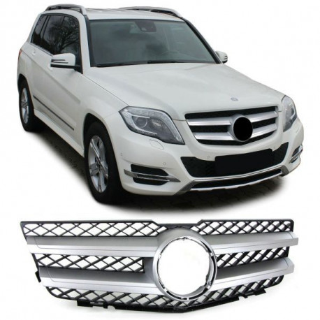 Бодикит и визуални аксесоари RACES решетка (Sport) за Mercedes GLK X204 Vorfacelift 08-12, черен, сребърен хром | race-shop.bg