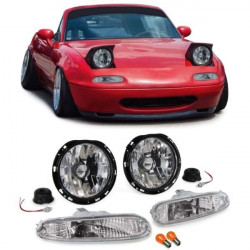 RACES фарове за Mazda MX5 NA 90-98, прозрачен, хром