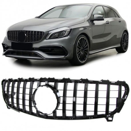 Бодикит и визуални аксесоари RACES решетка (Sport) за Mercedes A Class W176 Facelift 15-18, гланц черен | race-shop.bg