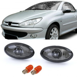 RACES странични мигачи за Peugeot 107 206 SW CC 307 407 607, черно-опушен, прозрачен