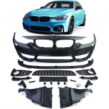 Бодикит и визуални аксесоари Спортна предна броня + спойлер меч за BMW 3 Series F30 F31 F80 11-19 | race-shop.bg
