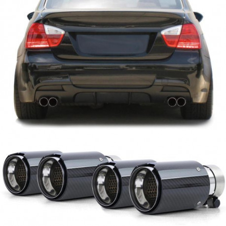 Универсални накрайници Накрайници за ауспух 90mm Sport Carbon Black за BMW 3 Series E90 E91 E92 E93 | race-shop.bg