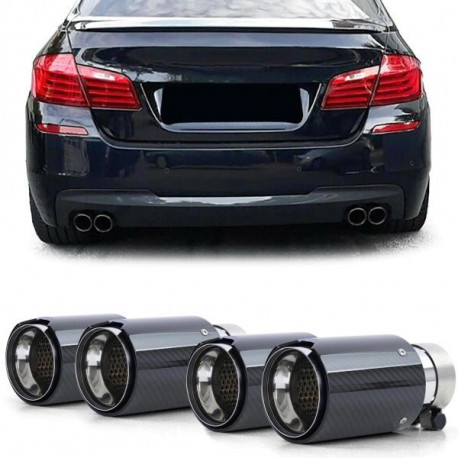 Универсални накрайници Накрайници за ауспух 90mm Sport Carbon Black за BMW 5 Series F10 F11 10-16 | race-shop.bg
