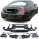 Бодикит и визуални аксесоари RACES заден дифузьор (Sport) за Mercedes S Class W222 17-20 (ауспух 2+2), черен | race-shop.bg