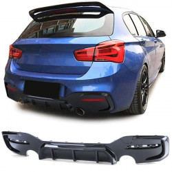 RACES заден дифузьор (Sport) за BMW 1 Series F20 F21 Facelift 15-19, гланц черен