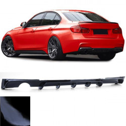 Спортен заден дифузьор еднотръбен ляв черен гланц за BMW 3 Series F30 Sedan