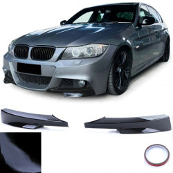 Предния спойлер разделители черен гланц за BMW 3 Series E90 E91 08-12