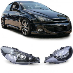 RACES фарове за Peugeot 206 03-06 + GTi (H7), прозрачен, черен