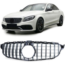 RACES решетка (Sport) за Mercedes C Class W205 S205 14-18, гланц черен хром