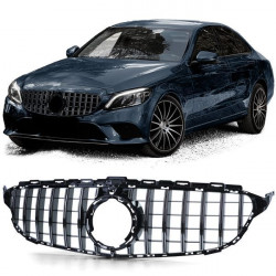 RACES решетка (Sport) за Mercedes C Class W205 S205 18-21, гланц черен хром