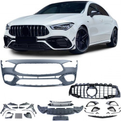 RACES предна броня (Sport) за Mercedes CLA C118 from 19, гланц черен хром