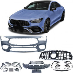 RACES предна броня (Sport) за Mercedes CLA C118 from 19, гланц черен