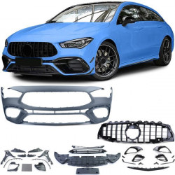 RACES предна броня (Sport) за Mercedes CLA X118 from 19, гланц черен