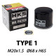Маслени филтри HKS Type 1 Маслен филтър M20x1.5 | race-shop.bg