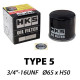Маслени филтри HKS Type 5 Sports Маслен филтър 3/4-16 UNF (Kei Cars Nissan, Mitsubishi, Suzuki) | race-shop.bg