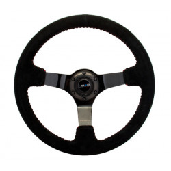 NRG Подсилени 3-spoke suede Steering Wheel (350mm) - черен