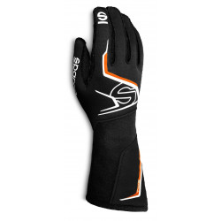Състезателни ръкавици Sparco Tide с FIA (външни шевове) black/orange