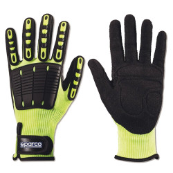 Ръкавици за механик Sparco SPORTAC protective черно/жълто