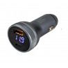 RACES aluminum car charger DC 5V- QC3.0+PD 18W with voltmeter