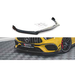 MAXTON DESIGN преден сплитер + клапи за Mercedes-AMG A 45 S Aero Pack W177, гланц черен, V3