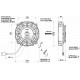 Вентилатори 12V Универсален електрически вентилатор SPAL 167мм - издуващ, 12V | race-shop.bg