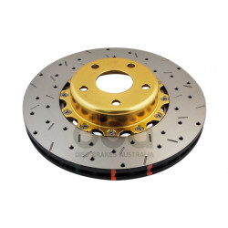 DBA 5000 series Crossed Drilled & Slotted 2-Piece Gold Hat DBA5010GLDXS (2 бр.)