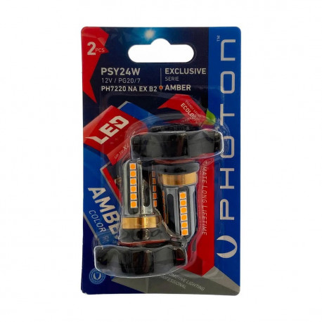 Крушки и ксенонови светлини PHOTON LED EXCLUSIVE SERIES PSY19W/ PSY24W крушка 12V 19-24W PG20/7 amber CAN (2 бр.) | race-shop.bg