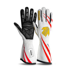 Race gloves MOMO CORSA R with FIA homologation (external stitching) white