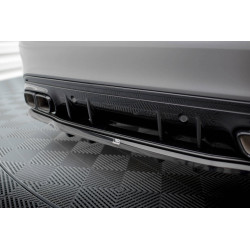 MAXTON DESIGN централен заден сплитер за Mercedes-AMG C63 Sedan (с вертикални ленти), гланц черен