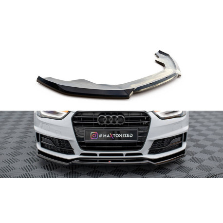 Бодикит и визуални аксесоари MAXTON DESIGN преден сплитер за Audi A4 Competition B8 Facelift, гланц черен, V2 | race-shop.bg
