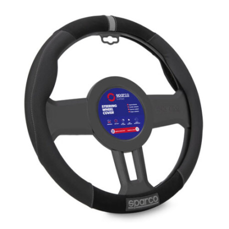 Steering wheel accessories SPARCO CORSA SPS130 калъф за волан, сив (PVC, велур и каучук) | race-shop.bg