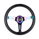 Фланци за бързо освобождаване NRG Classic 3-спицов махагон с дървени зърна Steering Wheel (350mm) - NEO/черен блясък | race-shop.bg