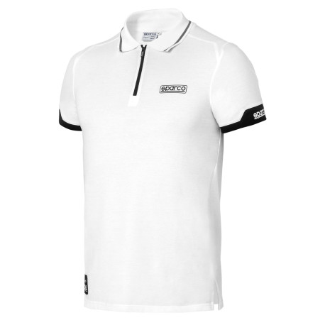Тениски SPARCO тениска с цип MY2024 за мъж - бяла | race-shop.bg