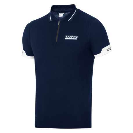 Тениски SPARCO тениска с цип MY2024 за мъж - синя | race-shop.bg