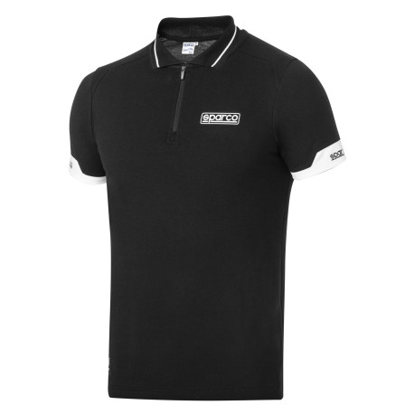 Тениски SPARCO тениска с цип MY2024 за мъже- черна | race-shop.bg