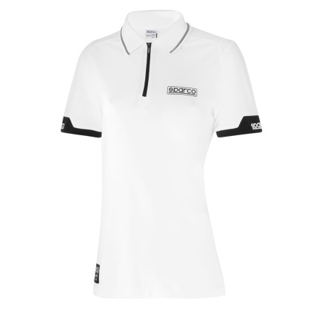 Тениски SPARCO тениска с цип MY2024 за жени - бяла | race-shop.bg