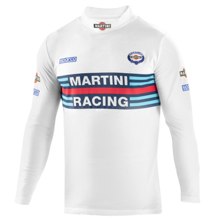 Тениски Sparco Блуза с дълги ръкави MARTINI RACING high collar - бяла | race-shop.bg