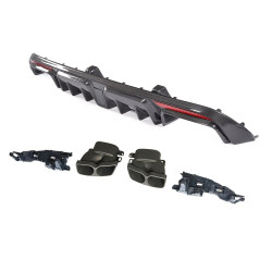 Дифузьор от въглеродни влакна и накрайници за ауспух MERCEDES W205 C63 & C63S SALOON 4DR