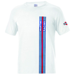 Sparco MARTINI RACING Stripes беля Тениска за мъже - бяла