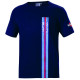 Sparco MARTINI RACING Stripes беля Тениска за мъже - синя marine