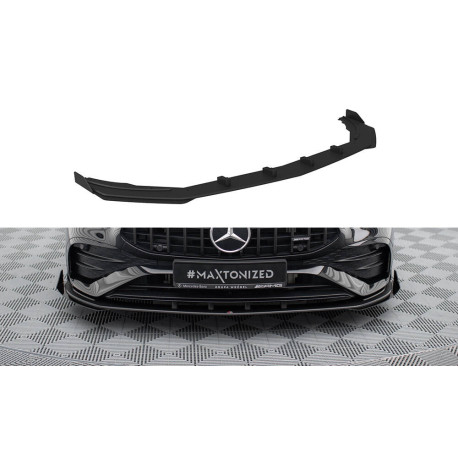 Бодикит и визуални аксесоари MAXTON DESIGN преден сплитер за Mercedes-AMG A35 W177 Facelift, черен + гланцови клапи | race-shop.bg