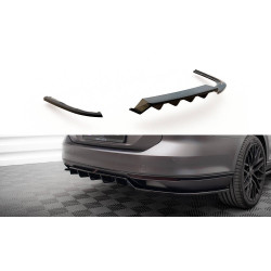 MAXTON DESIGN централен заден сплитер за Volkswagen Passat R-Line B8 (с вертикални ленти), гланц черен