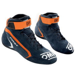 FIA състезателни обувки OMP FIRST navy blue/orange