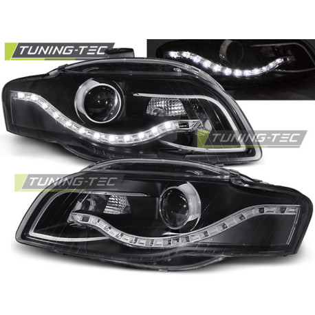 Осветление ФАРОВЕ DAYLIGHT ЧЕРНИ за AUDI A4 B7 11.04-03.08 | race-shop.bg