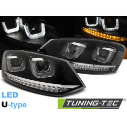 ФАРОВЕ U-LED LIGHT ЧЕРНИ за VW POLO 6R 09-03.14