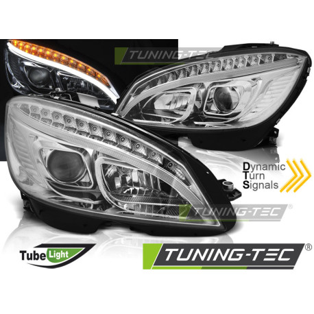Осветление ФАРОВЕ TUBE LIGHT CHROME SEQ за MERCEDES W204 07-10 | race-shop.bg