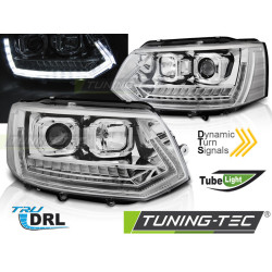 ФАРОВЕ TUBE LIGHT DRL CHROME SEQ за VW T5 2010-2015