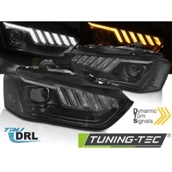 ФАР LED ЧЕРНИ SEQ за AUDI A4 B8 12-15