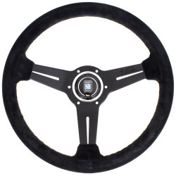 Спортен волан с 3 спици Nardi Classic ND36, 360мм, велур, отстъп 40мм, черен